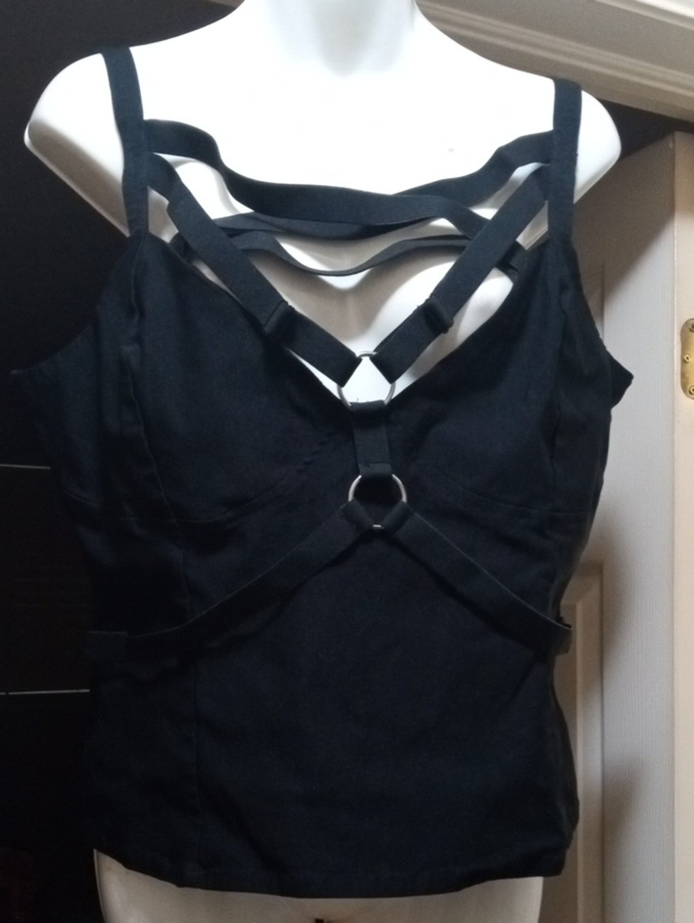 Killstar Black Strappy Ring-Accent Camisole Bust 42